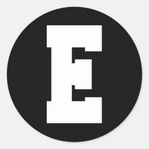 Letter E Capital Alphabet Classic Round Sticker