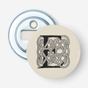 Letter E Celtic Knot Vintage Monogram Bottle Opener