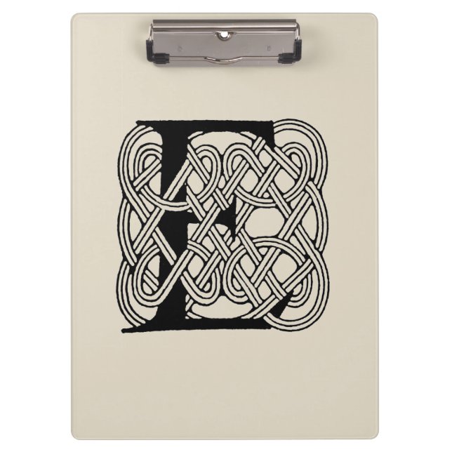Letter E Celtic Knot Vintage Monogram Clipboard (Front)
