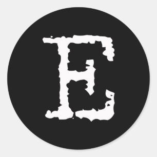 Letter E Classic Round Sticker