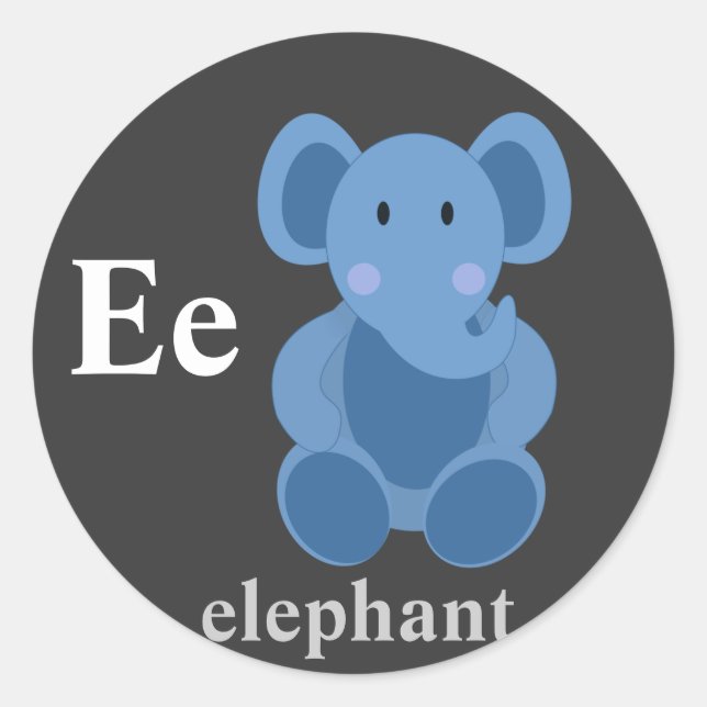 Letter E elephant Stickers (Front)