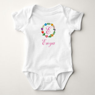 Letter E, Enya, Flowers Customisable Bodysuit