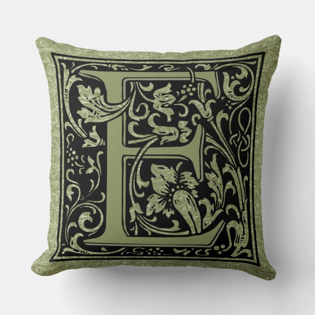 Letter E First Letter Monogram Cushion (Front)