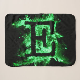 Letter E Green Capital Alphabet Sherpa Blanket