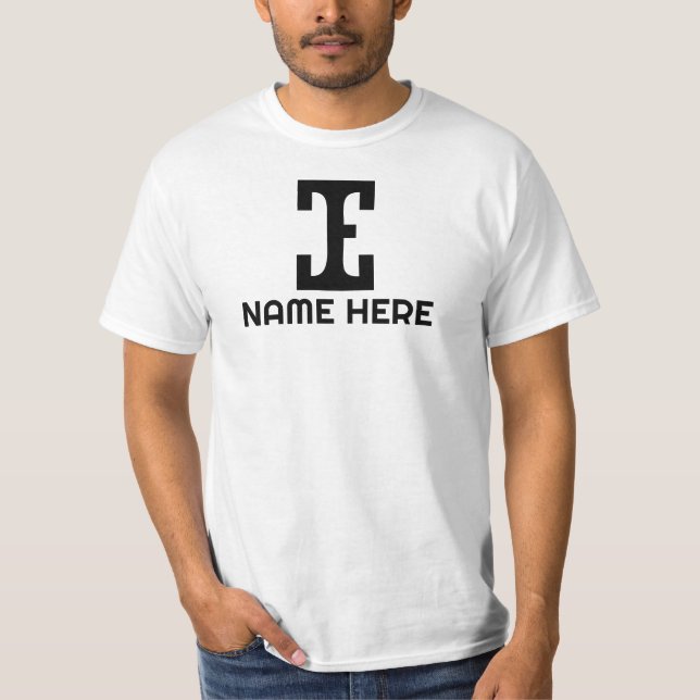 letter e initials can be personalised T-Shirt (Front)