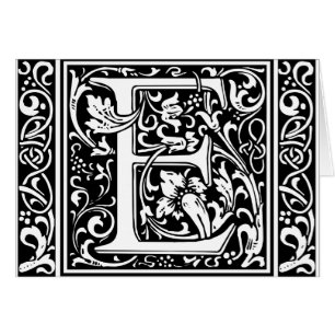 Letter E Mediaeval Monogram Art Nouveau