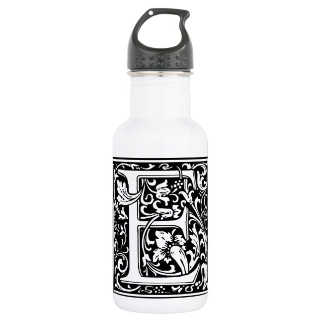 Letter E Mediaeval Monogram Art Nouveau 532 Ml Water Bottle (Front)