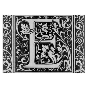 Letter E Mediaeval Monogram Art Nouveau Cutting Board