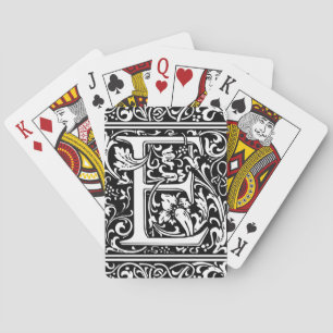 Letter E Mediaeval Monogram Art Nouveau Playing Cards