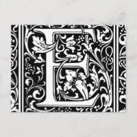 Letter E Mediaeval Monogram Art Nouveau