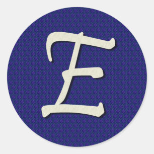 Letter E Monogram Classic Round Sticker