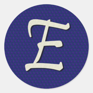 Letter E Monogram Classic Round Sticker