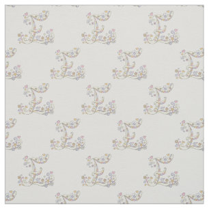 Letter E monogram decorative text custom fabric