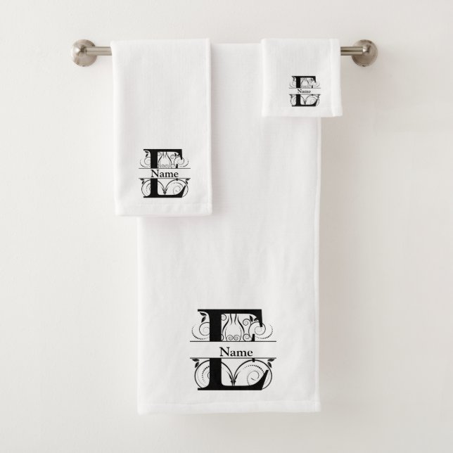 Letter E Monogram Initial Bath Gift Set (Insitu)