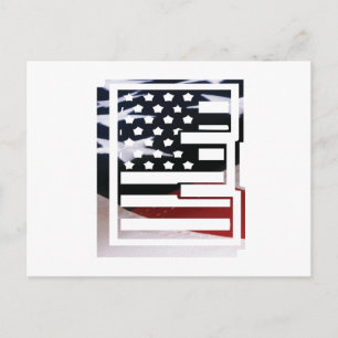 Letter E Monogram Initial USA Postcard