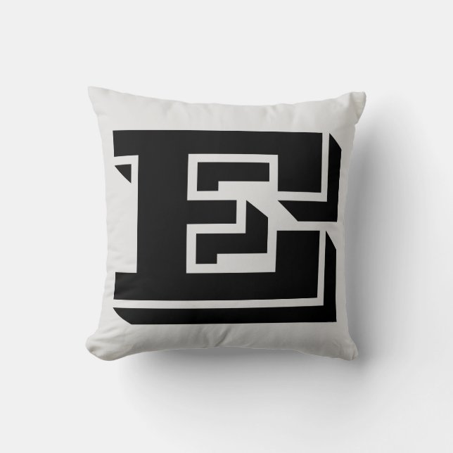 LETTER E MONOGRAM PILLOW (Front)
