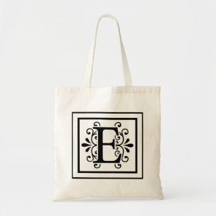 Letter E Monogram Tote Bag