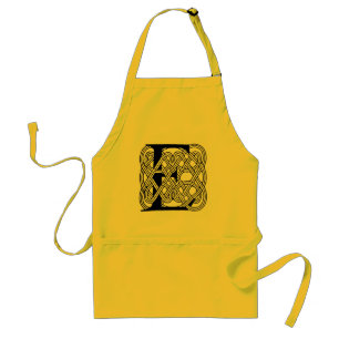 Letter E Monogram Vintage Celtic Knot Print Standard Apron