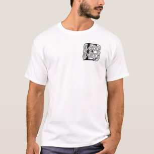 Letter E Monogram Vintage Celtic Knot Print T-Shirt