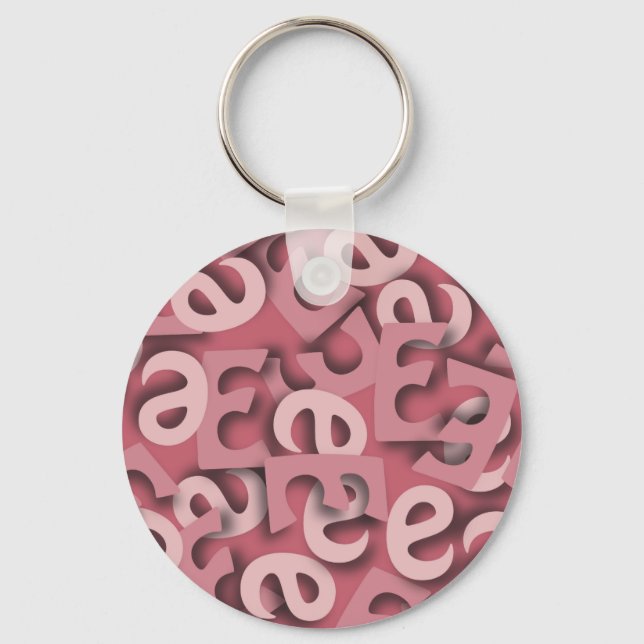 Letter E Pink Key Ring (Front)