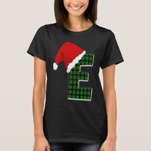 Letter E Santa Hat Monogram T-Shirt