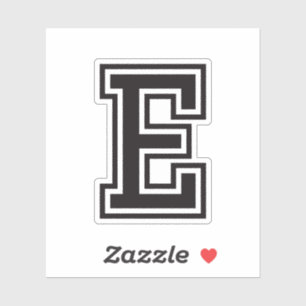 Letter E sporty college font alphabet