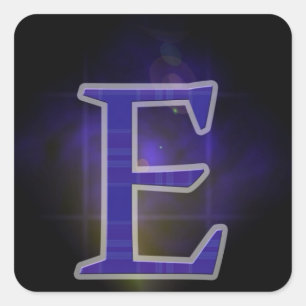 Letter E Square Sticker
