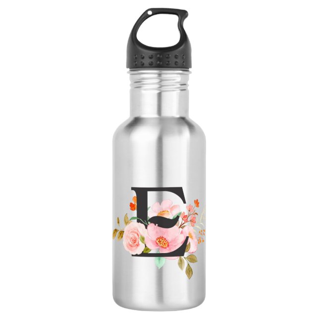 Letter E Stainless Steel Water Bottle (Front)