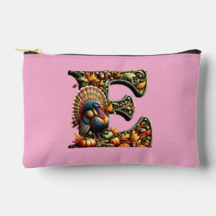 Letter E Thanksgiving style gift  Accessory Pouch