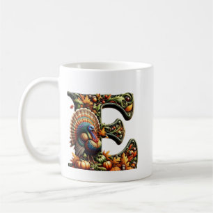 Letter E Thanksgiving style gift  Coffee Mug