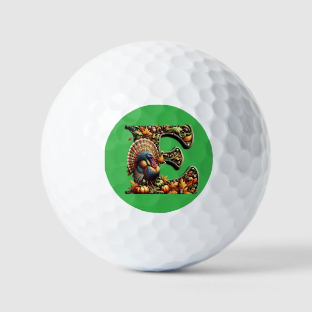 Letter E Thanksgiving style gift  Golf Balls (Front)