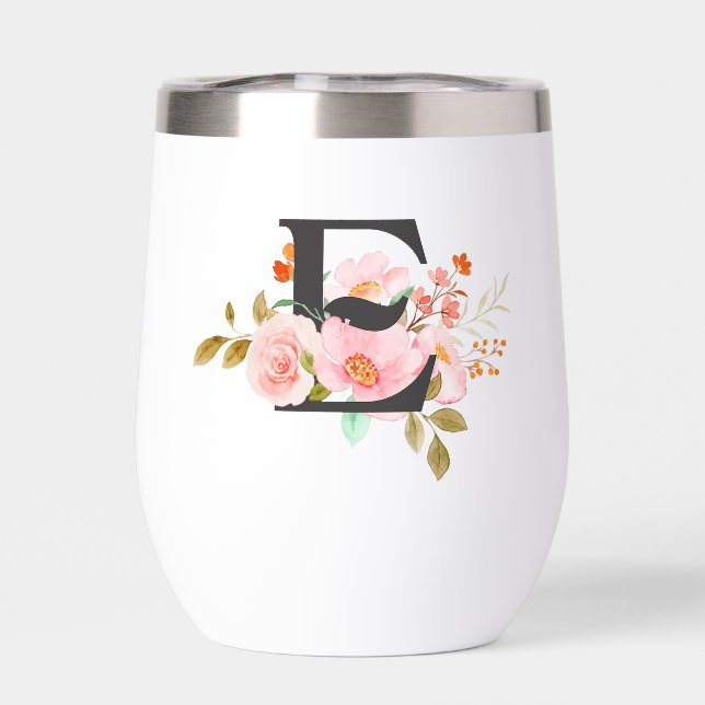 Letter E Thermal Wine Tumbler (Back)