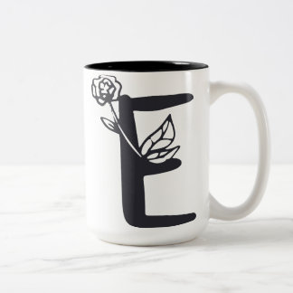 Letter E Two-Tone Coffee Mug