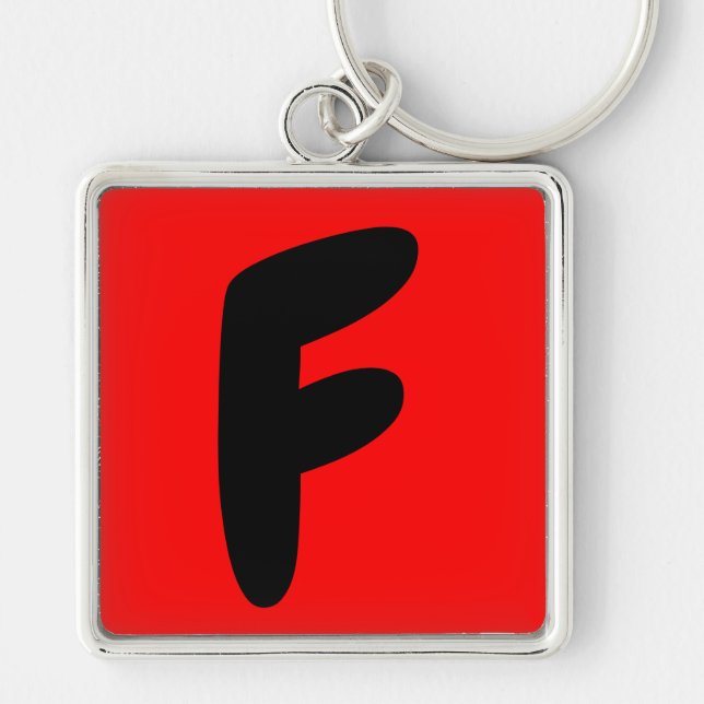 letter f, abeceddario, initial key ring (Front)