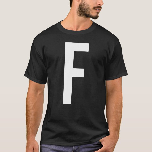 LETTER F ALPHABET MONOGRAM INITIAL T-Shirt (Front)