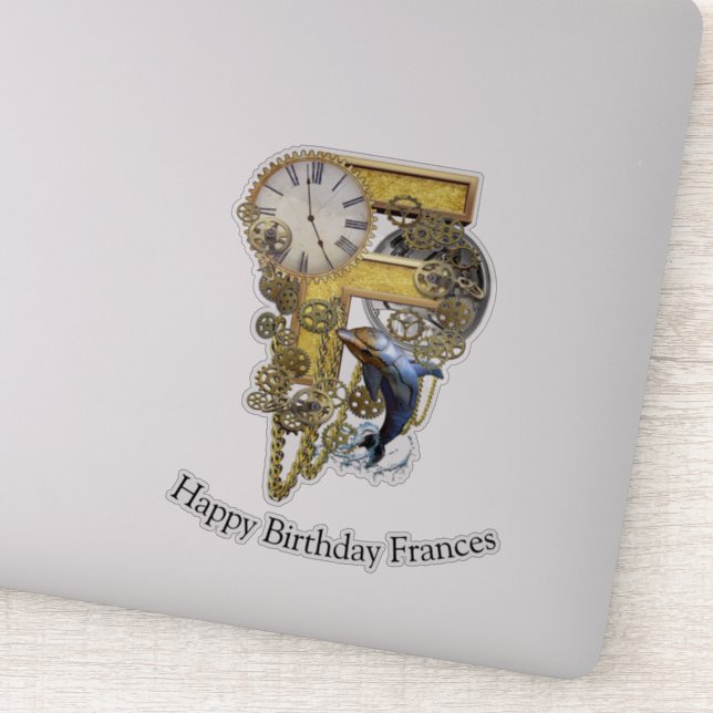 Letter F Birthday customisation Sticker (Detail)