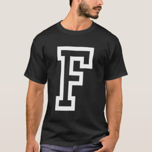Letter F bold outline in white Large 1 T-Shirt