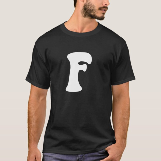 Letter F Capital Alphabet Team Groups Costume Matc T-Shirt (Front)