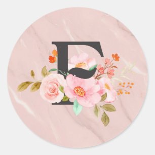 Letter F Classic Round Sticker