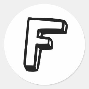 Letter F Classic Round Sticker