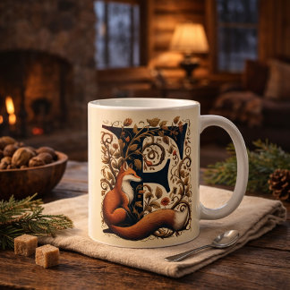 Letter F  Fox and Fauna – Personalise Coffee Mug