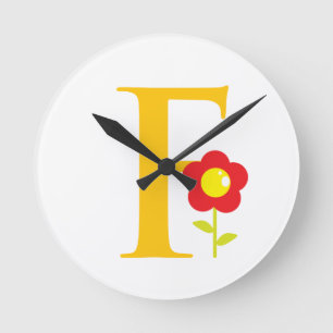 Letter F Initial Clock