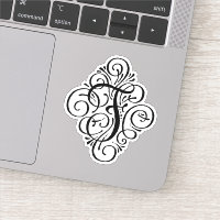 Letter F Initial Elegant Flourish Monogram