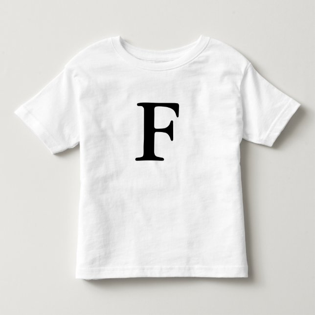 Letter F initial monogrammed t shirt (Front)