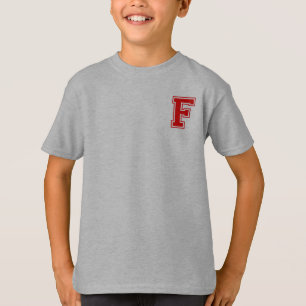 Letter F - Initial Name Alphabet Monogram T-Shirt