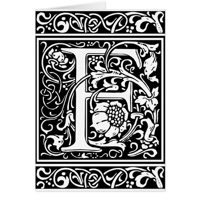 Letter F Mediaeval Monogram Art Nouveau (Front)