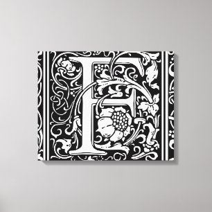Letter F Mediaeval Monogram Art Nouveau Canvas Print