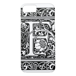 Letter F Mediaeval Monogram Art Nouveau iPhone 8/7 Case