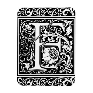 Letter F Mediaeval Monogram Art Nouveau Magnet