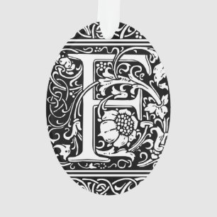 Letter F Mediaeval Monogram Art Nouveau Ornament